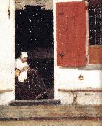 VERMEER VAN DELFT, Jan The Little Street (detail) etr china oil painting artist